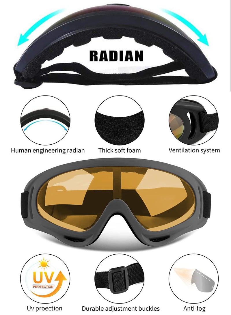 NajmStyle Motorcycle Goggles,2 Pack Dirt Bike ATV Motocross Riding Hiking Protective with 2 Pack Neck Breathable Bandana Mask - Image 4