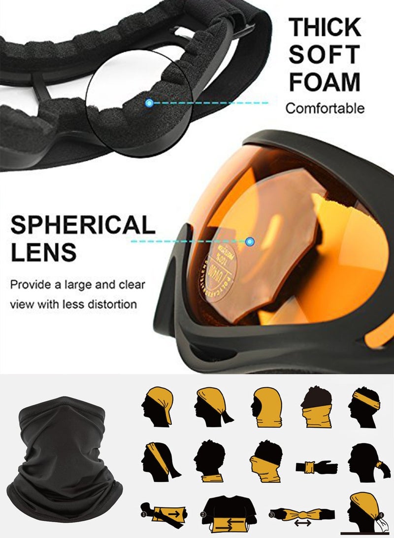 NajmStyle Motorcycle Goggles,2 Pack Dirt Bike ATV Motocross Riding Hiking Protective with 2 Pack Neck Breathable Bandana Mask - Image 5