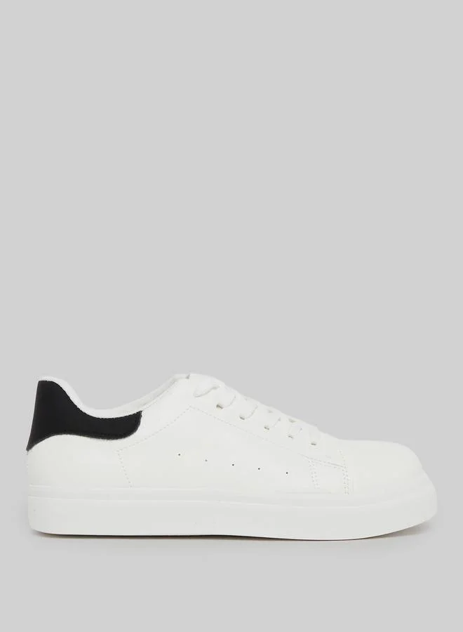 Take Two White Lace-Up Sneakers