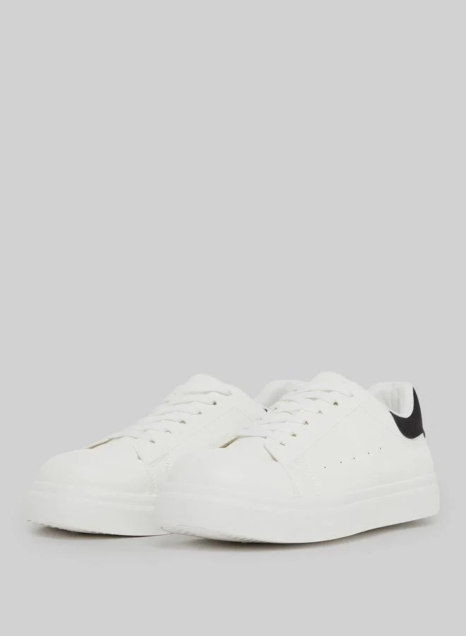 Take Two White Lace-Up Sneakers