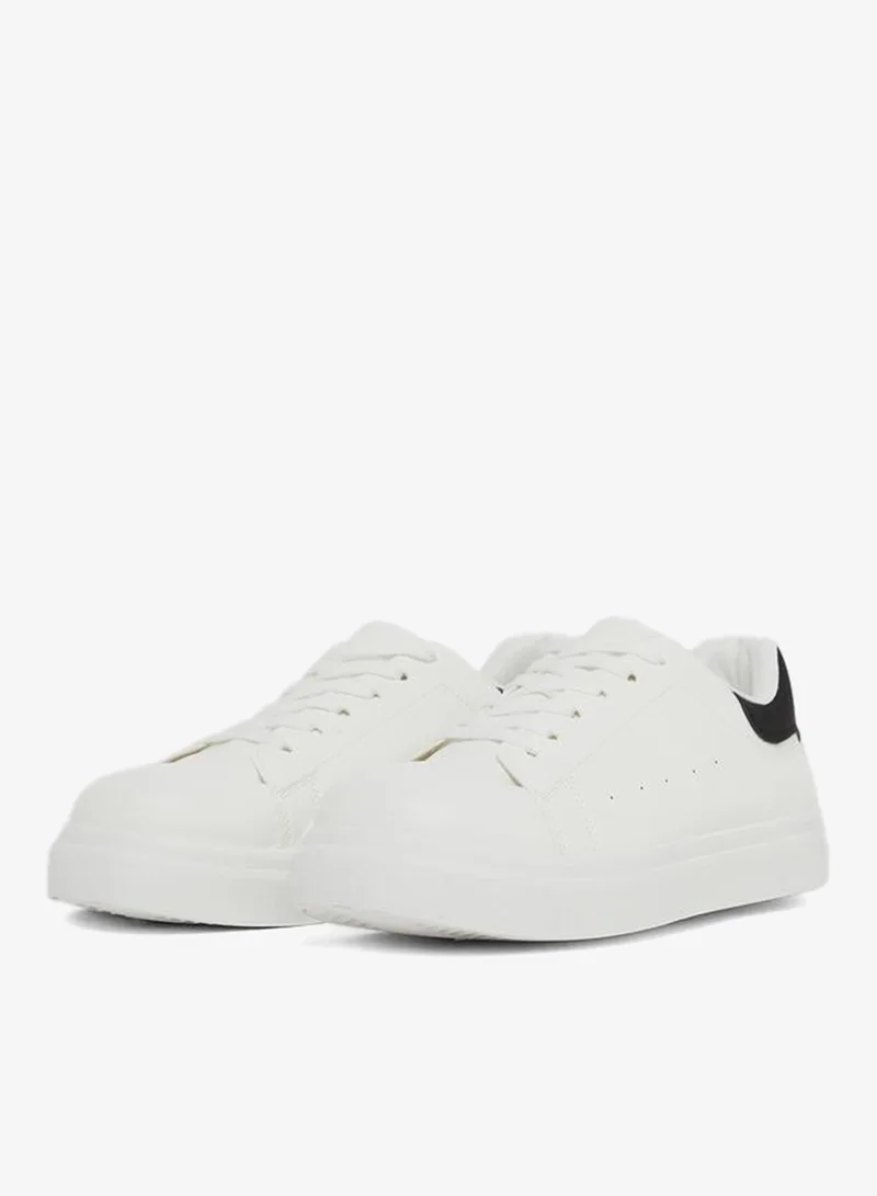 Take Two White Lace-Up Sneakers