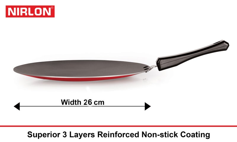 Nirlon Non-Stick Coated Aluminium Roti Tawa Fry Pan and Kadai Combo Kitchen Cooking Item Set, 2.6mm_CT11_FP13_KD10 - Image 2