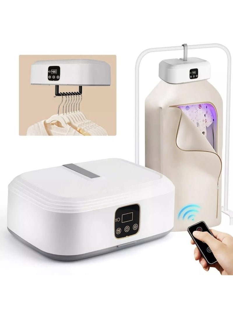TRASSLE Portable Clothes Dryer,Mini Dryer Machine with Remote Control,Upgraded Quickly Drying,Small Compact Foldable Electric Drying Machine with Dry Bag,1-8H Timer,for Light Clothes, Underwear, Baby Clothes - Image 1