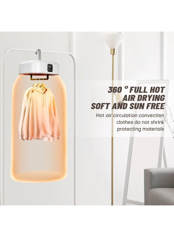 TRASSLE Portable Clothes Dryer,Mini Dryer Machine with Remote Control,Upgraded Quickly Drying,Small Compact Foldable Electric Drying Machine with Dry Bag,1-8H Timer,for Light Clothes, Underwear, Baby Clothes - Image 4