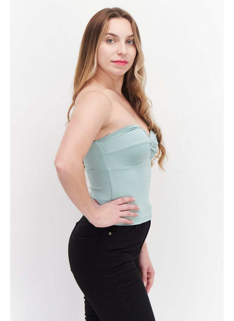 XOXO Women Sweetheart Neckline Strapless Tube, Light Green - Image 5