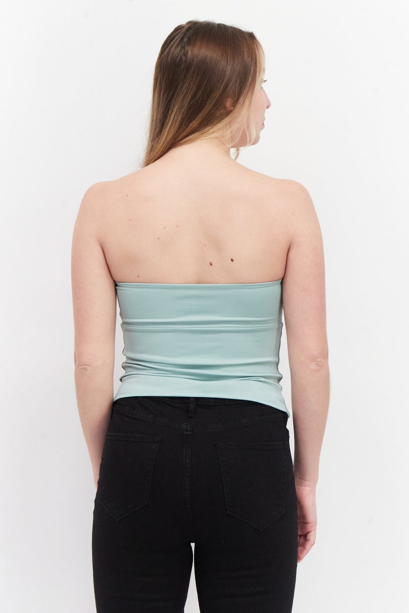 XOXO Women Sweetheart Neckline Strapless Tube, Light Green - Image 4