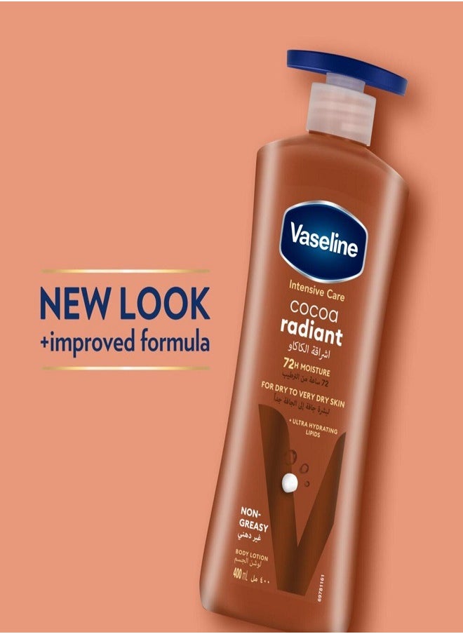 Vaseline - Lotion intensive care cocoa radiant made with pure cocoa butter for a natural glow Brown 400ml - Image 1