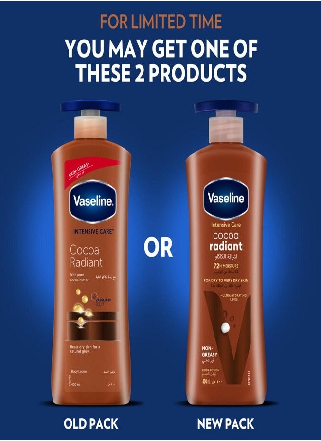 Vaseline - Lotion intensive care cocoa radiant made with pure cocoa butter for a natural glow Brown 400ml - Image 1