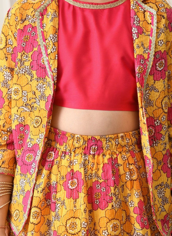 Indi-Loom Couture Girls Printed Ready to Wear Lehenga & Blouse - Image 5