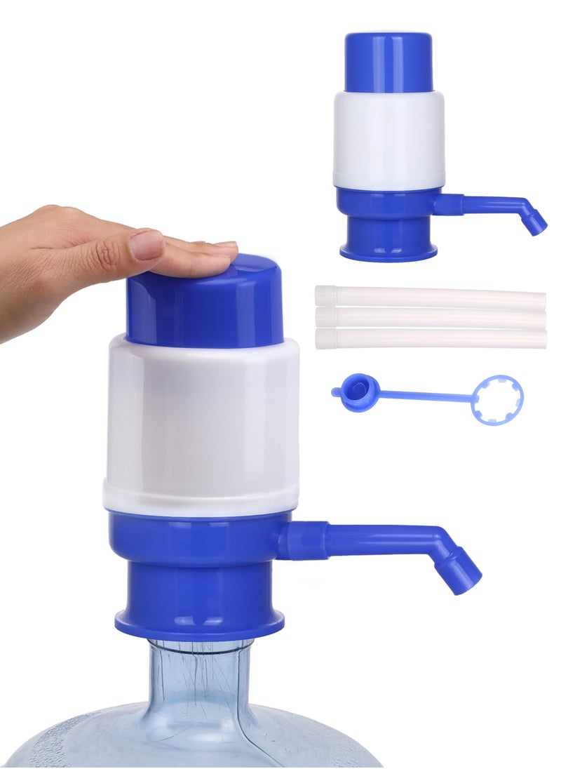 LAWAZIM Drinking Water Pump -Manual Hand Pressure -Blue - BPA-Free Manual Hand Pressure Water Pump - Portable Blue Drinking Water Dispenser - Water Bottles Pump Blue Manual Hand Pressure - for Travel  - Image 1
