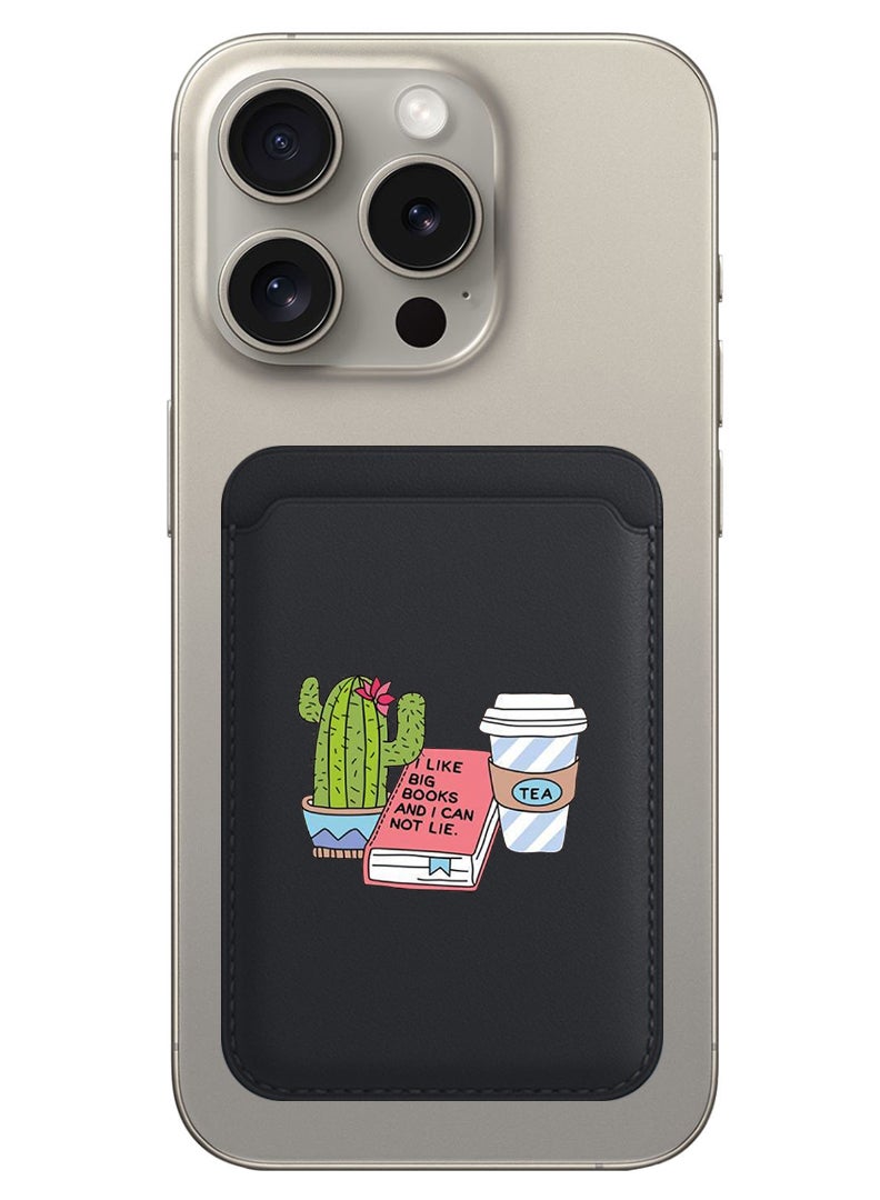 Theodor Magnetic Wallet, Compatible with MagSafe Wallet, for iPhone Wallet, for iPhone 16/15/14/13/12 Series, Not for iPhone 13/12 mini, 3 Card Holder, Vegan Leather, Black - cactus coffee books - Image 1