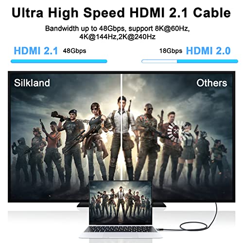 Thsucords 8K 4K HDMI Cable 10FT 2 Pack, High Speed Braided HDMI to HDMI 2.1 Cord Supports 8K@60Hz, 4K@120Hz 144Hz 48Gbps Compatible with Roku TV/PS5/HDTV/Blu-ray - Image 5