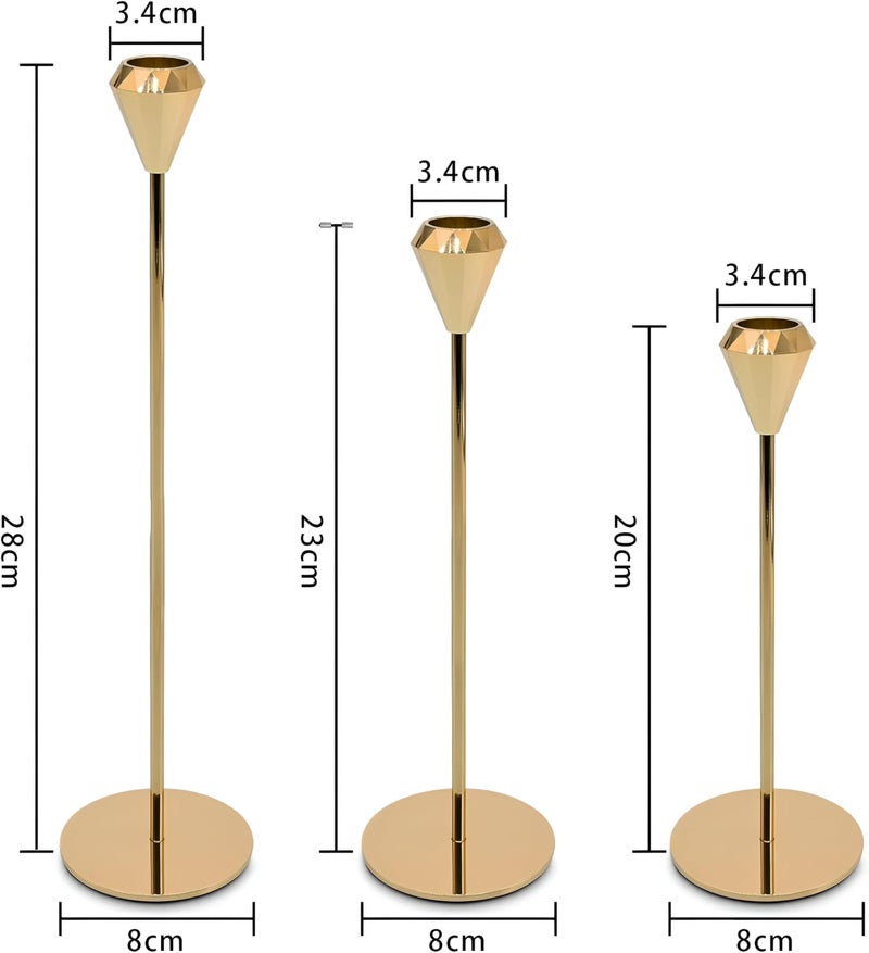 Festival Candle Accessories - Metal Vintage Candle Holders for Holiday and Event Decor, Suitable for Valentine's, Weddings, and Christmas, 3-Piece Set with Various Stylish Designs (Gold) - Image 3