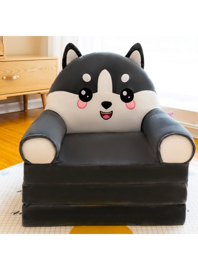 Cute Cartoon Children's Sofa Baby Reading Chair Long Folding Lazy Lying Sofa Bed Tatami Gift For Men And Women-Specification:55cm*110cm (priority Delivery For Collection And Gift Delivery)-Colour:Husky - Image 1