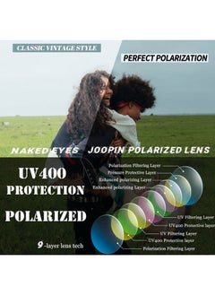 Joopin Square Semi Rimless Sunglasses Half Frame Shades For Women Men Polarized Sun Glasses Uv Protection (Gloss Black+Tortoise Pink)  - Image 4