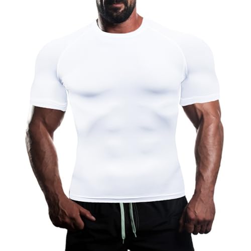 HYCOPROT 2 Pack Men's Compression Shirts Short Sleeve Athletic Workout T-Shirt Cool Dry Sports Baselayer Running Undershirts Tops - Image 2