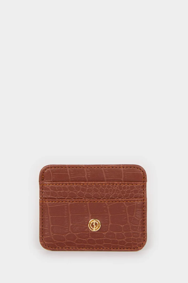 Woman Faux Leather Business Card Wallet