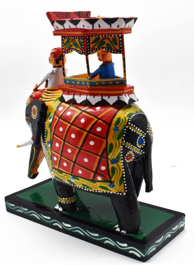 justhandmade Wooden Decorative Elephant Decor with Ambari | Kondapalli Doll | Golu Doll | Home Decor Showpiece | Gift (JHMELE122) - Image 4