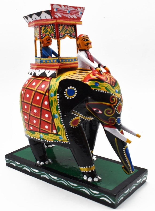 justhandmade Wooden Decorative Elephant Decor with Ambari | Kondapalli Doll | Golu Doll | Home Decor Showpiece | Gift (JHMELE122) - Image 2