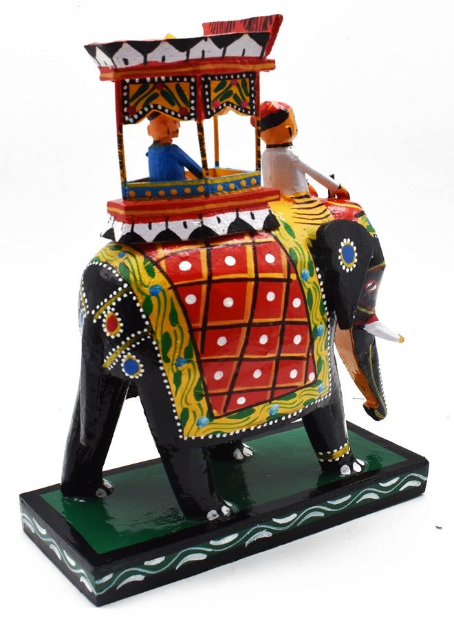 justhandmade Wooden Decorative Elephant Decor with Ambari | Kondapalli Doll | Golu Doll | Home Decor Showpiece | Gift (JHMELE122) - Image 3