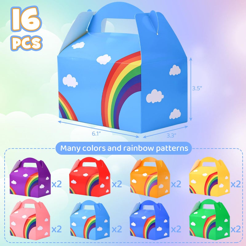 JOHOUSE 16PCS Party Favor Boxes, Paper Gift Boxes Candy Treat Box Assorted Colors for Kids Birthday Party Wedding Decorations - Image 2