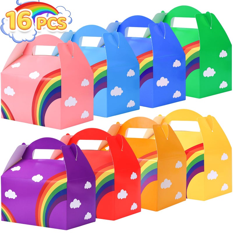 JOHOUSE 16PCS Party Favor Boxes, Paper Gift Boxes Candy Treat Box Assorted Colors for Kids Birthday Party Wedding Decorations - Image 1