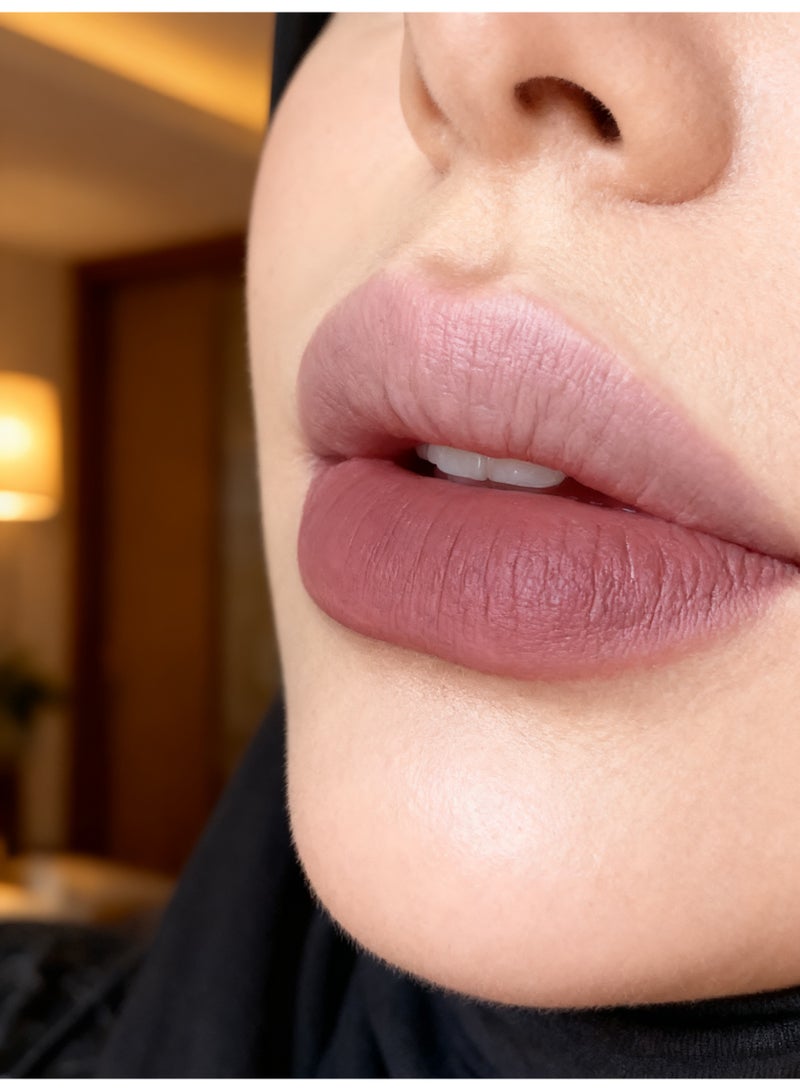 Caramel misty lip brush, lightweight and silky smooth, not prone to staining cups, soft mist color rendering, lipstick pen (3#Lychee gray powder) - Image 3