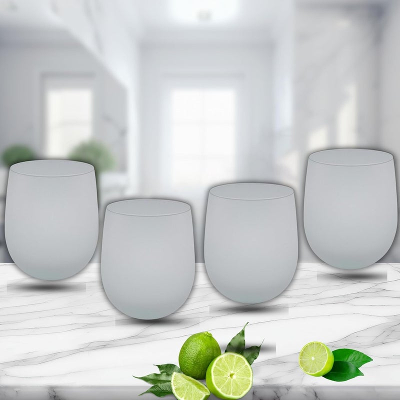 FALKOR Luxury Glassware Frosted Premium Whiskey Glass Set of 4 Perfect for Drinking Whiskey Rum BourbonWater 330ml Set of 4 Pcs for Party Gifting or Even Display at Your bar of Home - Image 1