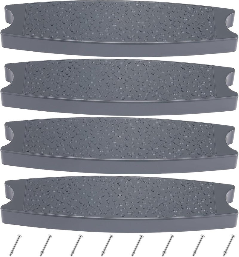 Maasechs 4 Pcs Pool Ladder Steps Replacement 18" Universal Heavy Duty Molded Plastic Ladder Rung Step with 8 Pcs Stainless Steel Bolts for Inground and Above Ground Pools (Gray) - Image 1