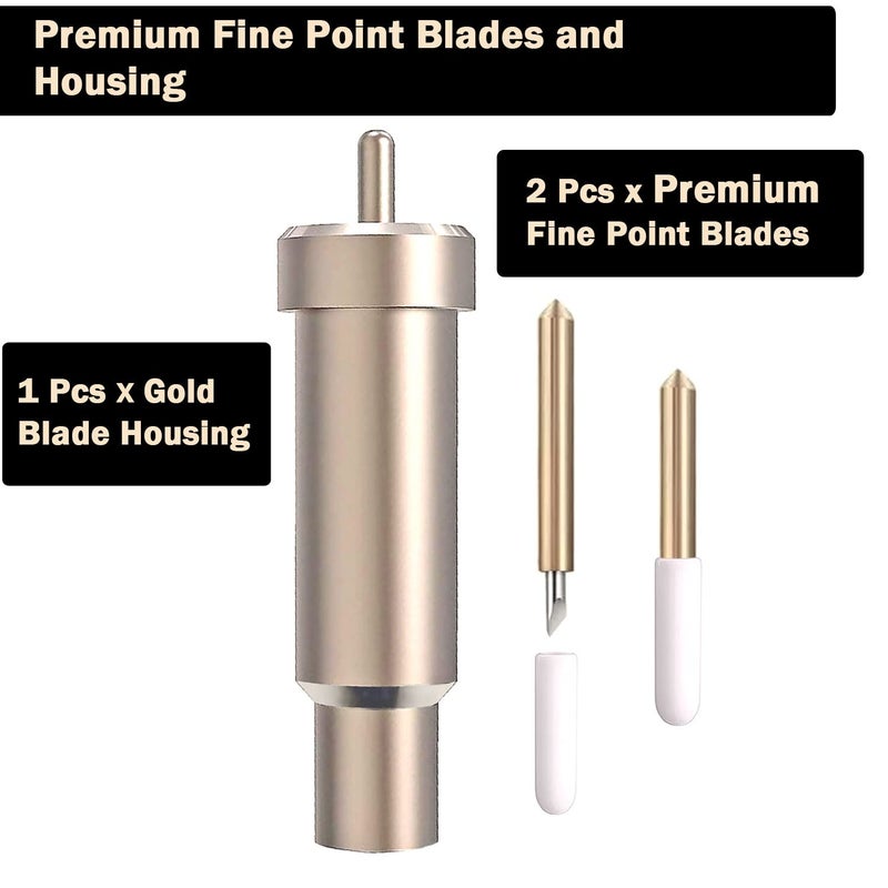Niantime Premium Fine Point Blade with Housing for Cricut Maker,Premium Fine Point Cut Housing with Fine Point Blade Compatible with Cricut Explore Cricut Maker/Maker 3 2 Blades Included ,Gold - Image 2