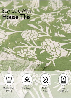 housethis 3-Piece Cotton Bedsheet Set Includes Genda Phool Bed Sheet (Green) & 2 Pillow Covers (46x69cm) | Machine Washable | 144 Thread Count Bed Linen with Pillow Case  - Image 5