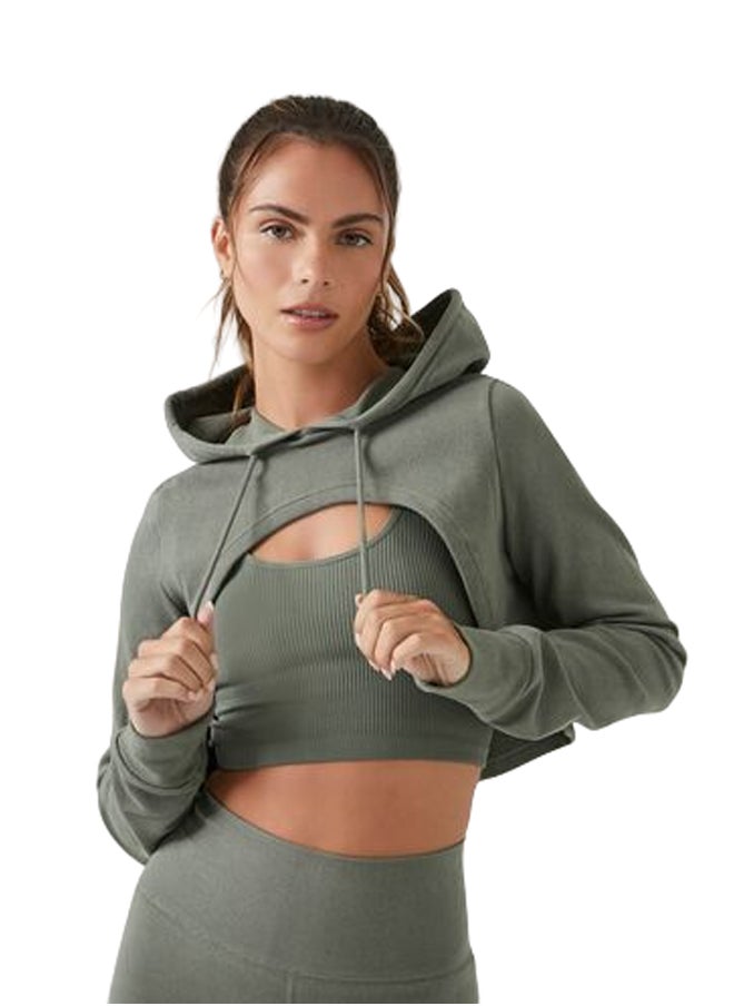 FOREVER 21 Active Seamless Super Cropped Hoodie  - Image 1