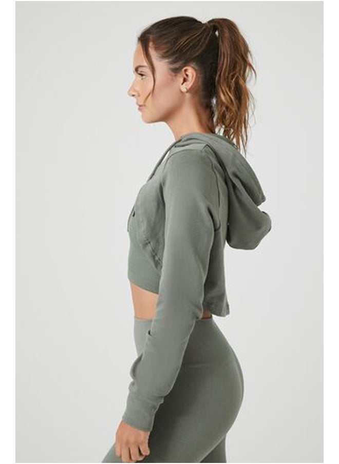 FOREVER 21 Active Seamless Super Cropped Hoodie  - Image 2