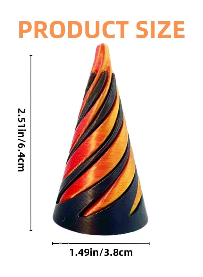 Impossible Pyramid Passthrough Sculpture, Pass Through Pyramid Fidget Toy,3D Printed Spiral Cone, Toy Spiral Cone Fidget Toy Stress Relief Desk Toy, Pyramid Model Relax Anxiety Toy for Adult, Blue  - Image 3