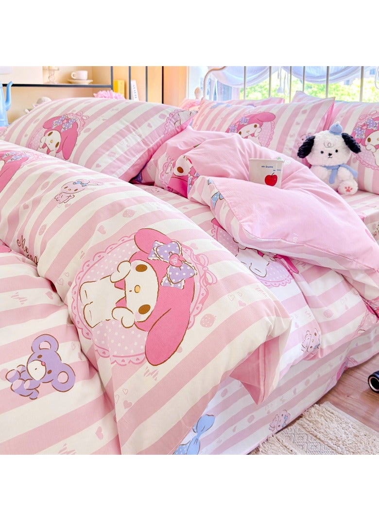 general طقم ملاءة سرير مريح من القطن ميلودي مكون من 4 قطع، هدية عيد ميلاد للأطفال، مقاس 200 × 230 سم - Image 3