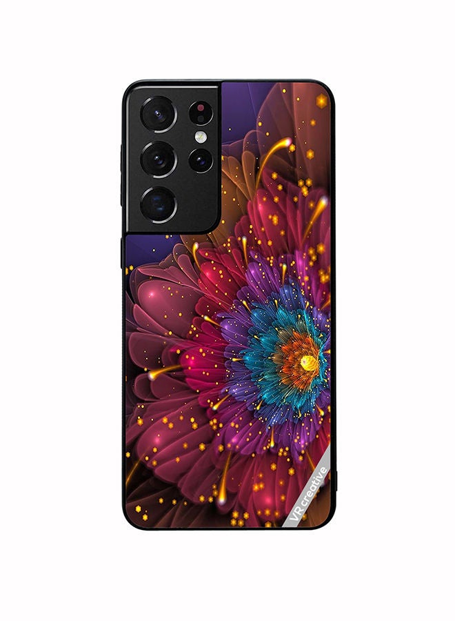 VR CREATIVE Protective Case Cover For Samsung Galaxy S21 Ultra 5G Flower Design Multicolour - Image 1