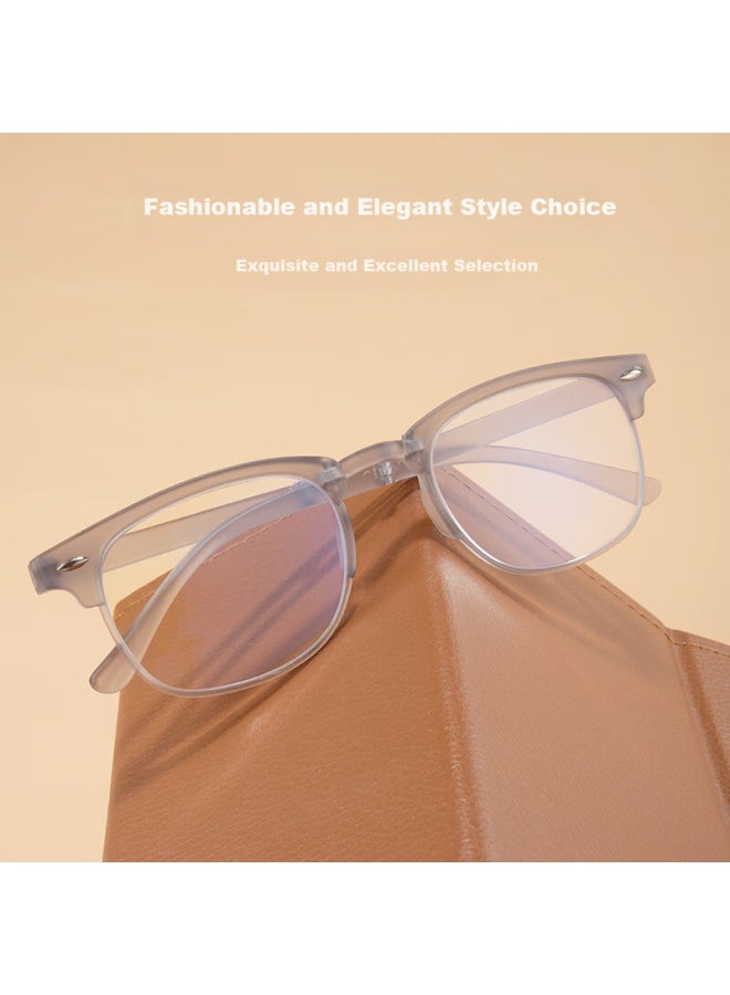 Fushikang Folding High Definition Ultra-Light Imported Anti-Blue Light Reading Glasses F1008 Transparent Gray +200 Degrees - Image 2