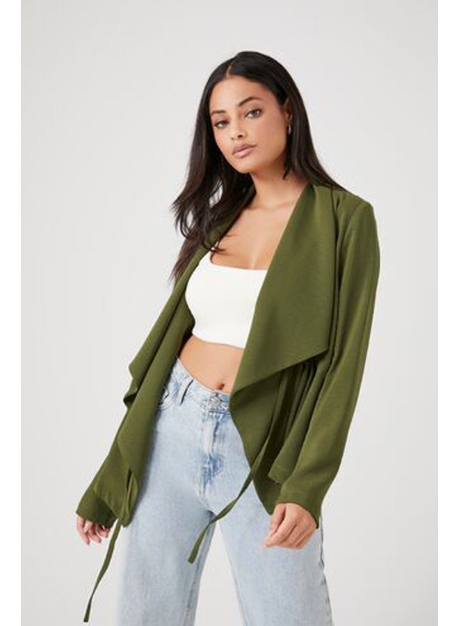 FOREVER 21 Drawstring Waterfall Jacket - Image 1
