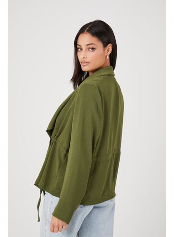 FOREVER 21 Drawstring Waterfall Jacket - Image 3