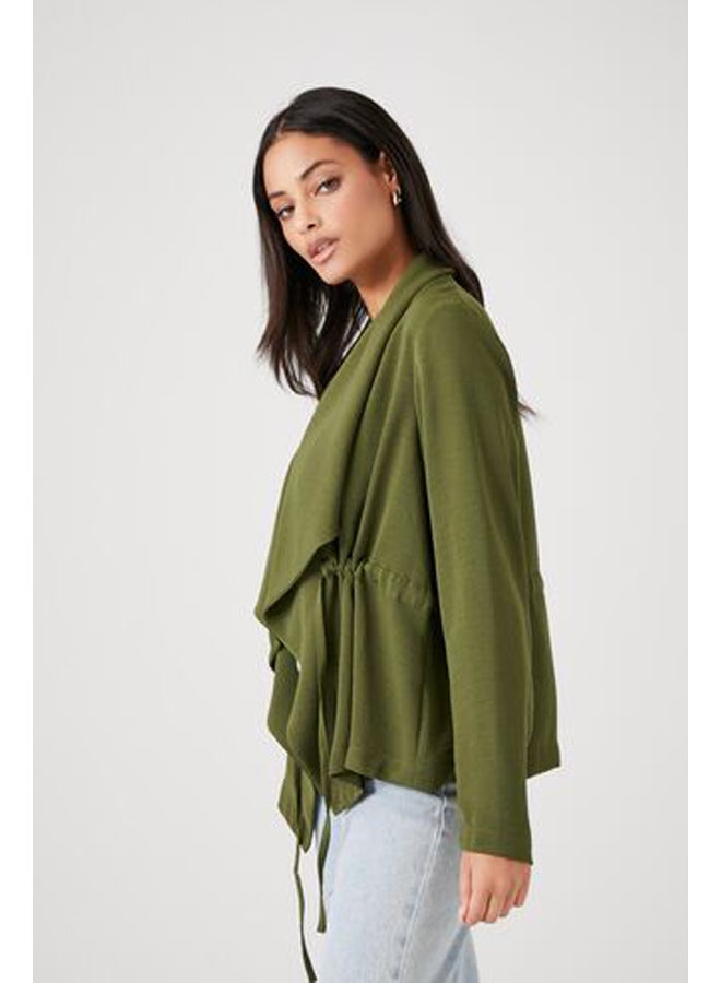 FOREVER 21 Drawstring Waterfall Jacket - Image 2