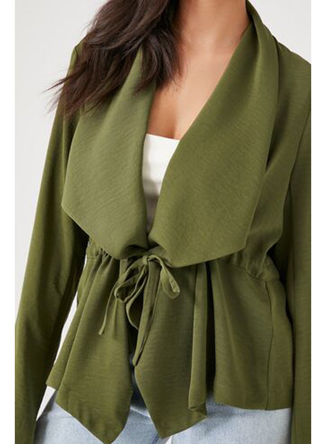 FOREVER 21 Drawstring Waterfall Jacket - Image 5