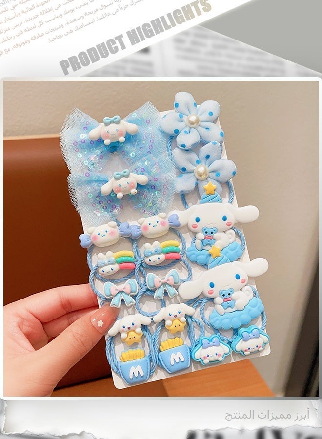 Sanrio 36PCS Cute Cartoon Hair Accessories Set - 3D Character Clips, Elastic Hair Bands & Scrunchies for Girls, Kids Birthday Party Favor Gift - Image 3