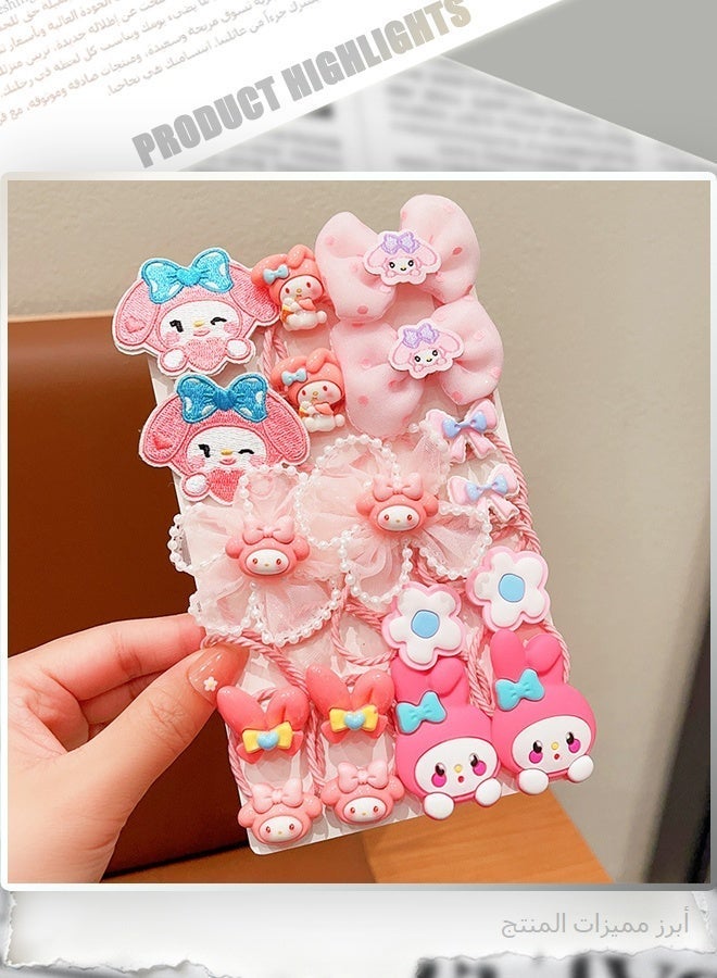 Sanrio 36PCS Cute Cartoon Hair Accessories Set - 3D Character Clips, Elastic Hair Bands & Scrunchies for Girls, Kids Birthday Party Favor Gift - Image 2
