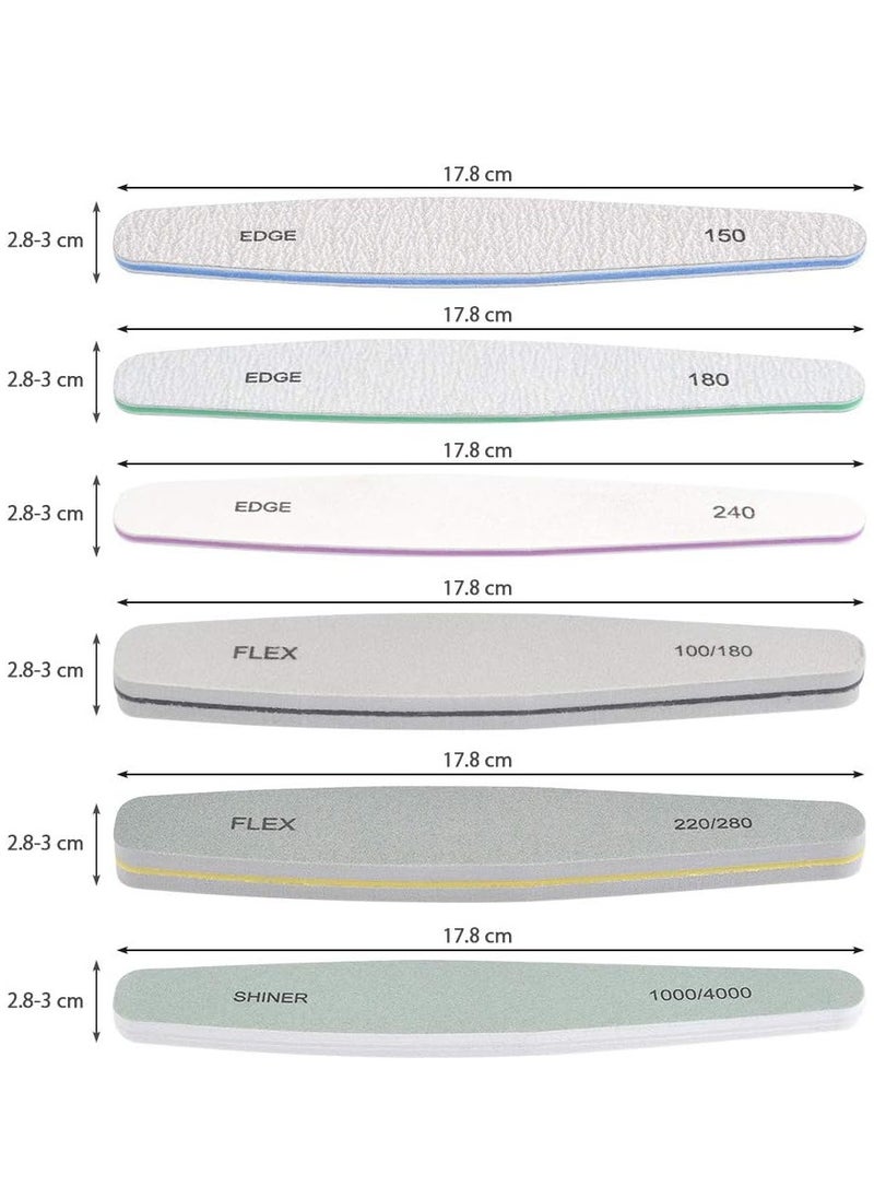Generic Professional Nail Files and Buffers Set for Acrylic Gel Nail and Natural Nail Double Sided Emery Boards Nail file and Buffer Washable Nail Buffer File Polisher 100/150/180/220/240/280/1000/4000 Grit  - Image 3