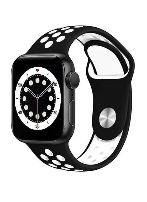 Apple Watch 41mm / 40mm / 38mm Replacement Band Silicone Strap Sport Wrist Band Replacement Smart Watch Band Black/White