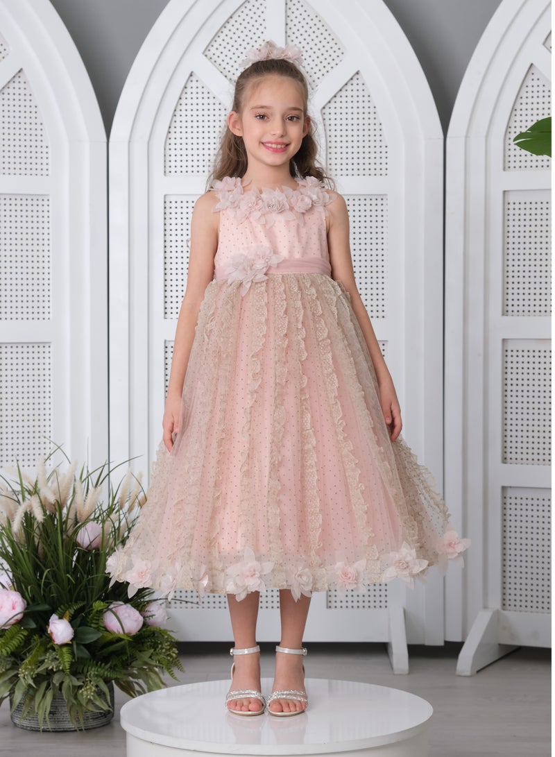 فيا بامبينو فستان بناتي باللون الوردي - موديل 3148 - Image 1