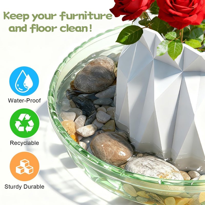 SupKing 6 Pack Plant Saucers (6inch /8inch /10inch) Multiple Color Plant Trays for Indoor Outdoor Plastic Flowerpot Saucers Thicker Plant Water Catcher Drip Trays for pots -Green/Yellow/Pale Pink - Image 5