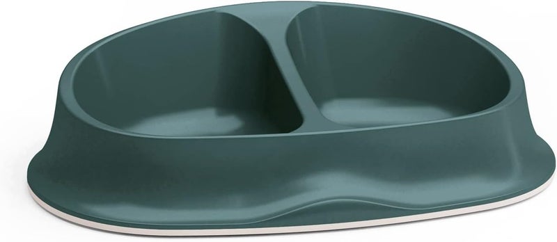 Cat & Dog Double Bowl 0.25 + 0.25 L Stefan Plast - green