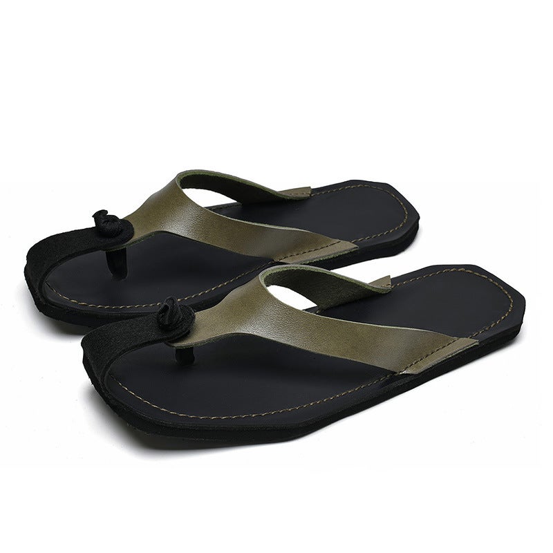 Flip-Flops Men'S Retro Summer Outer Wear 2025 Fashion New Casual Soft-Soled Beach Flip-Flops - Image 1
