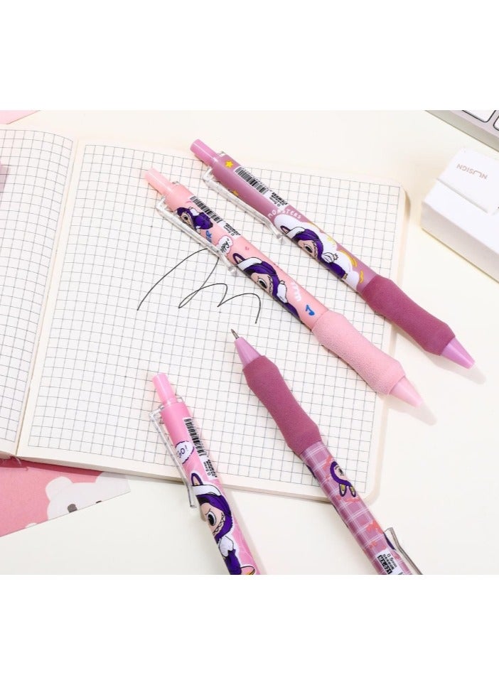 4 PCS Gel Pens, Cartoon 0.5mm Ballpoint Pen, Cute Smooth Handwriting Stationery Ink Pen School Supplies - Image 2